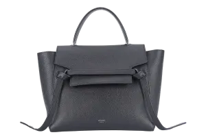 CELINE MICRO BELT BAG IN GRAINED BLACK CALFSKIN NO DUST COVER