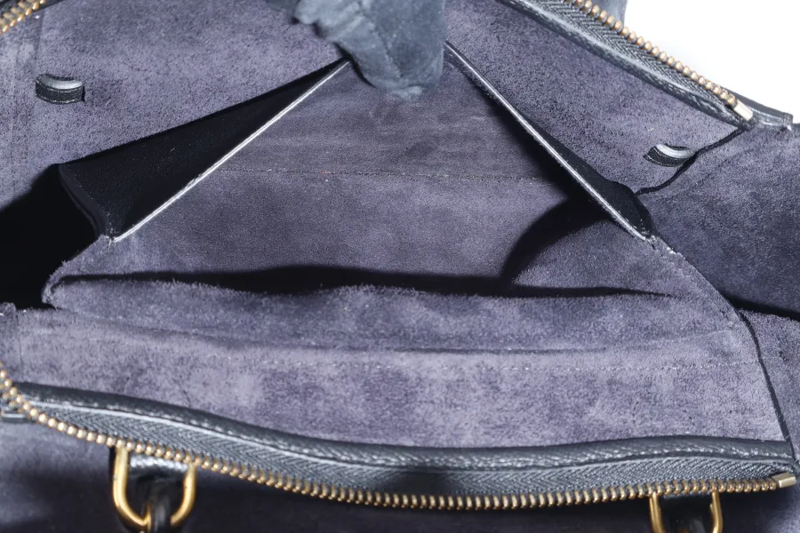 CELINE MICRO BELT BAG IN GRAINED BLACK CALFSKIN NO DUST COVER