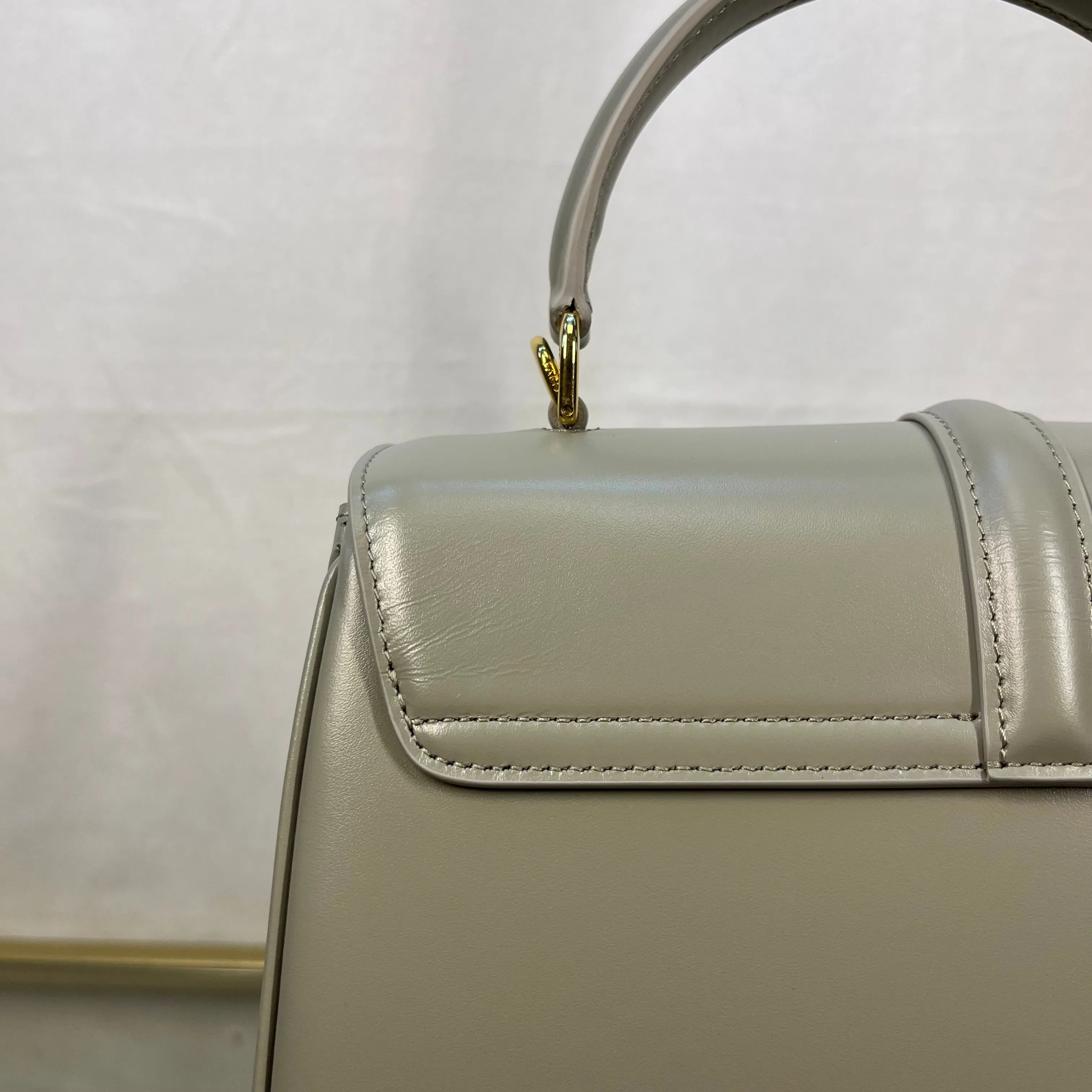 Celine Satinated Calfskin Small 16 Green Clay Top Handle Bag