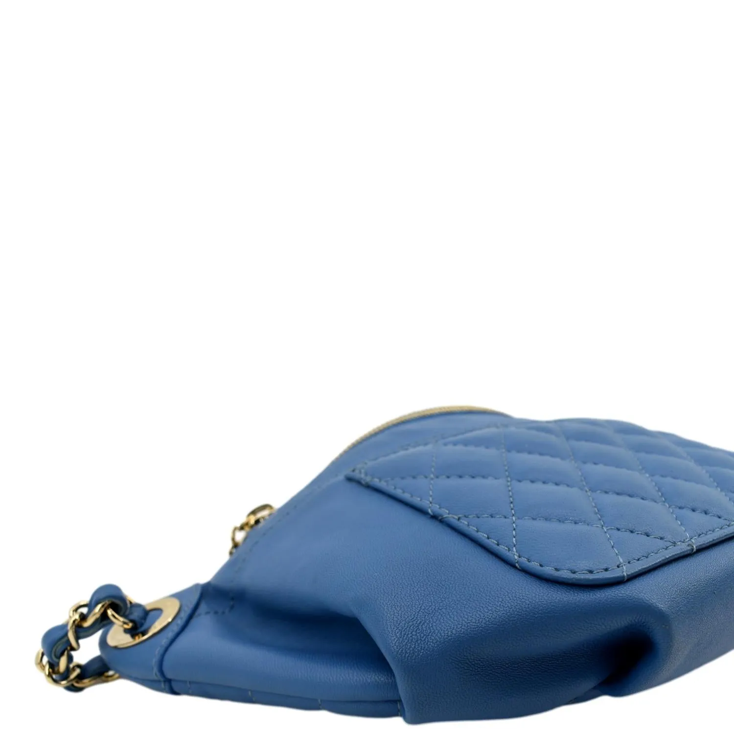 CHANEL Bi Classic Quilted Lambskin Leather Waist Bag Blue