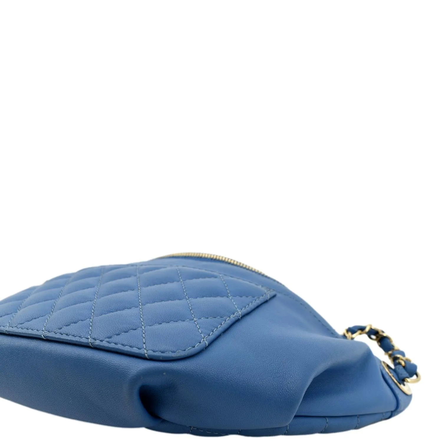 CHANEL Bi Classic Quilted Lambskin Leather Waist Bag Blue