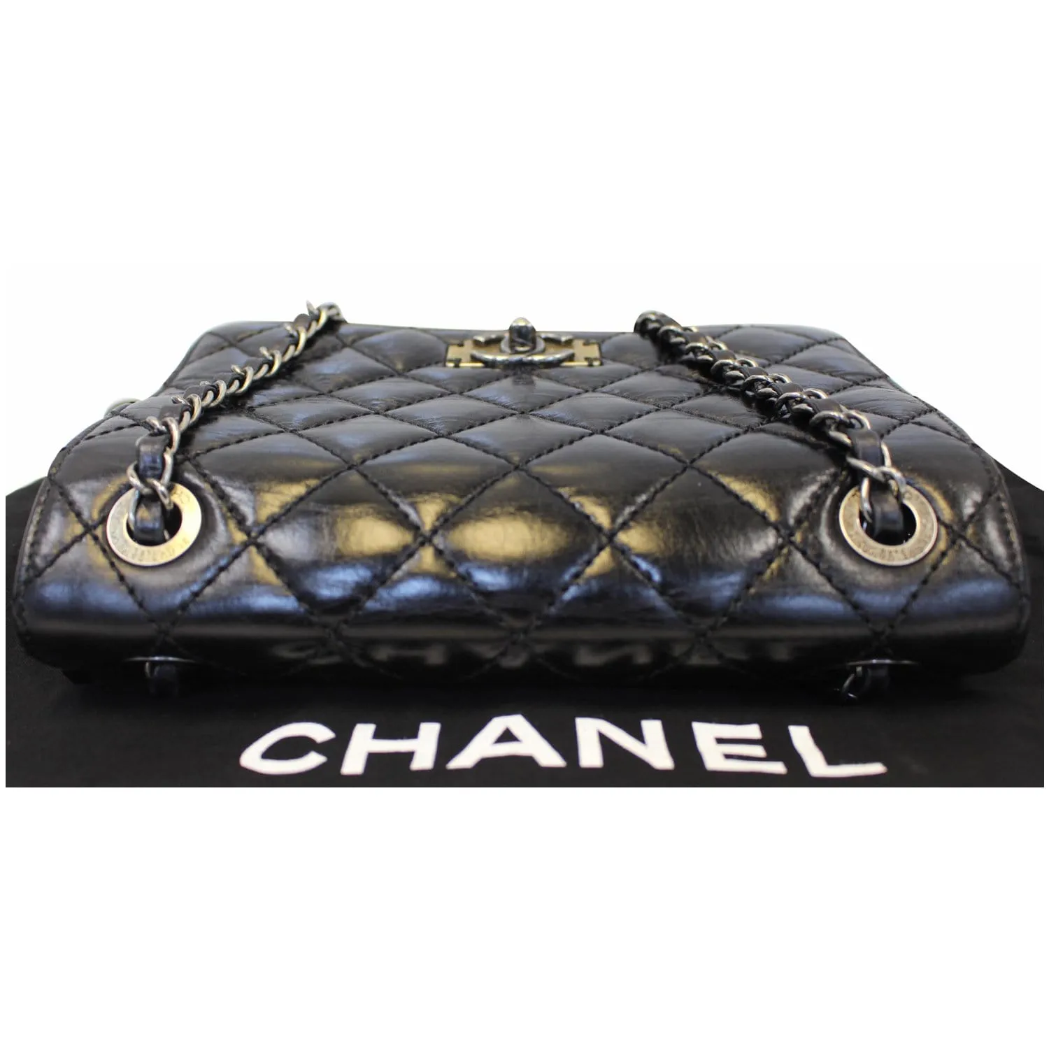 CHANEL CC Quilted Leather Flap Crossbody Bag Black