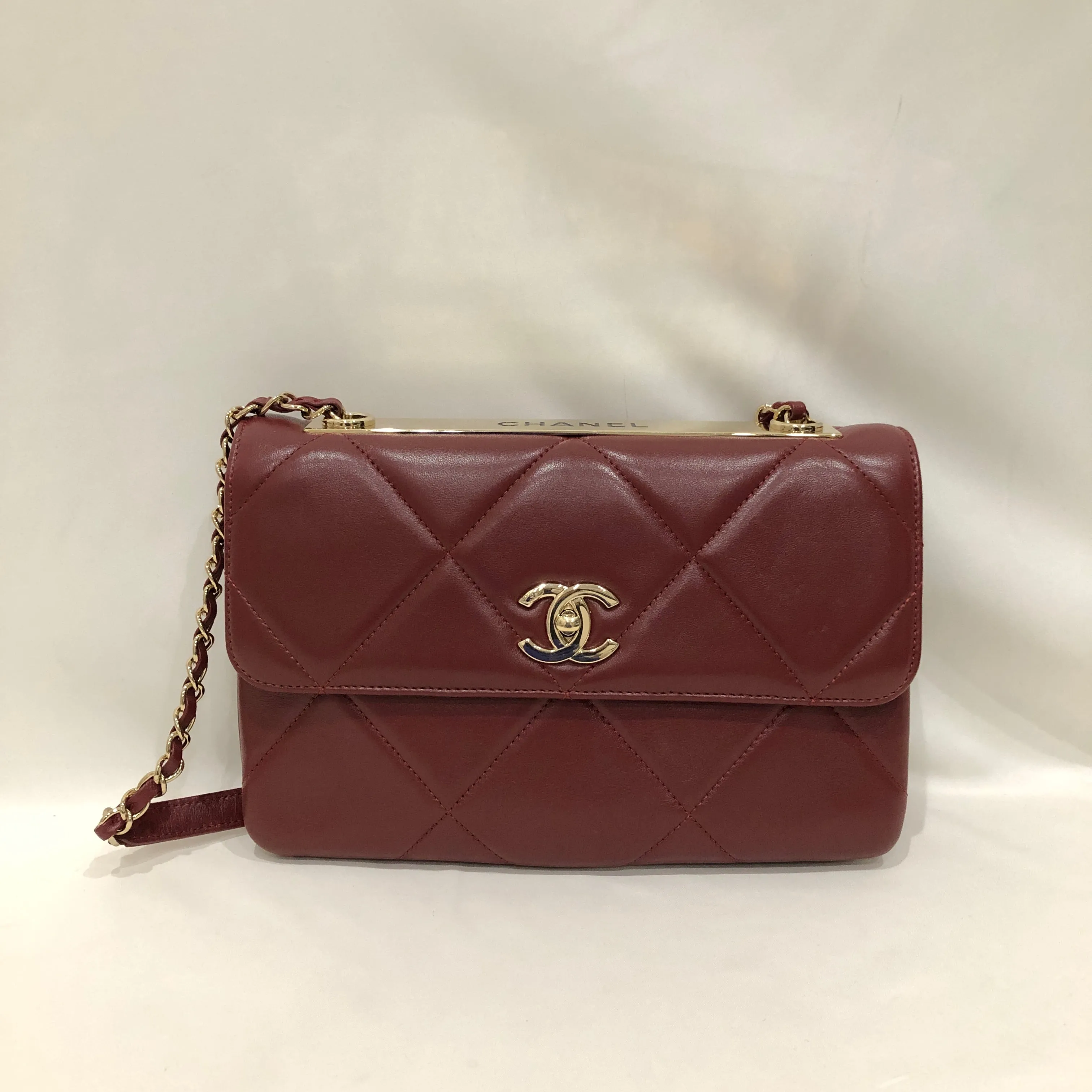 Chanel Red Leather Small Trendy CC Flap Shoulder Bag Sku# 83283