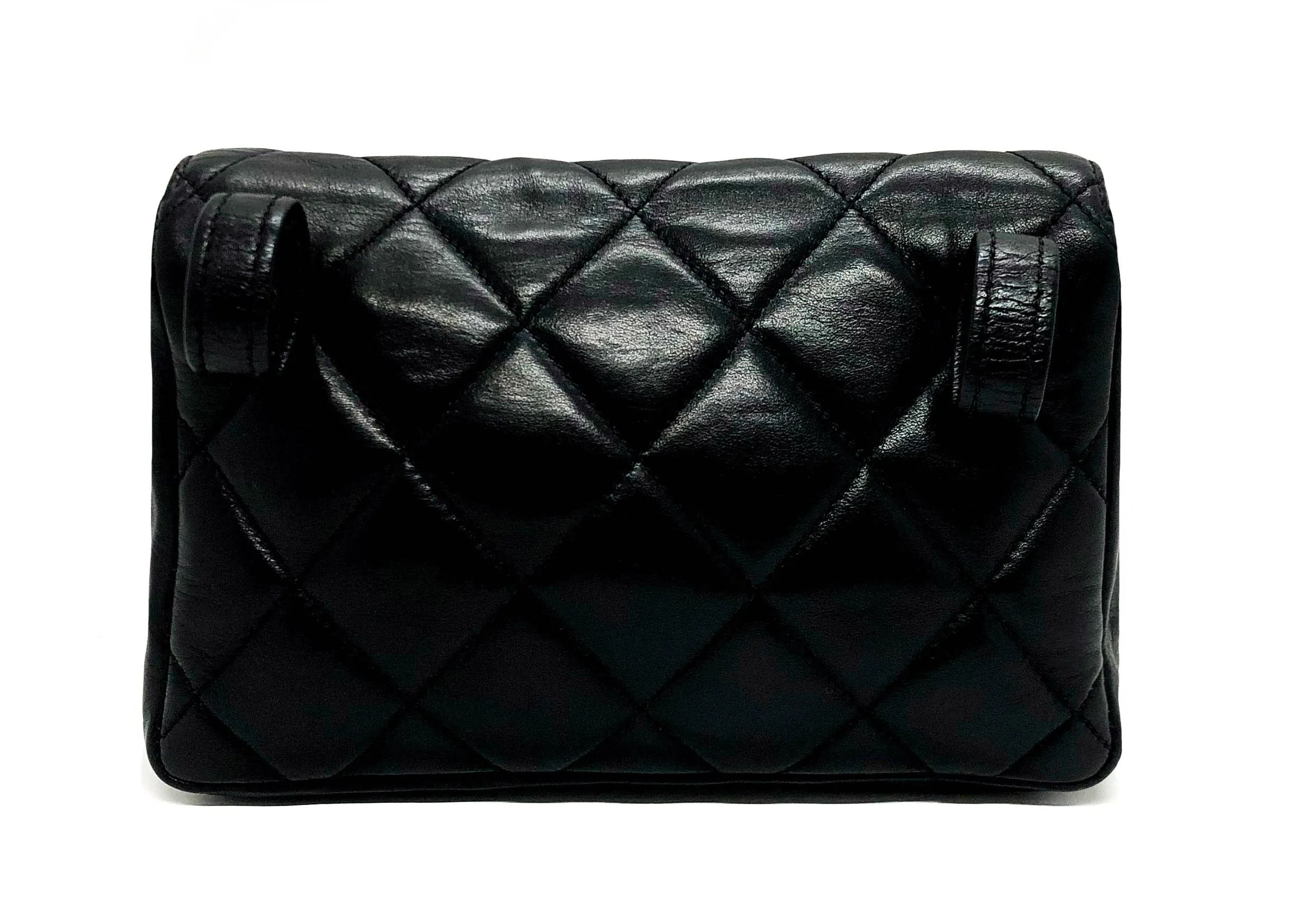 Chanel Vintage Black Lambskin Belt Bag