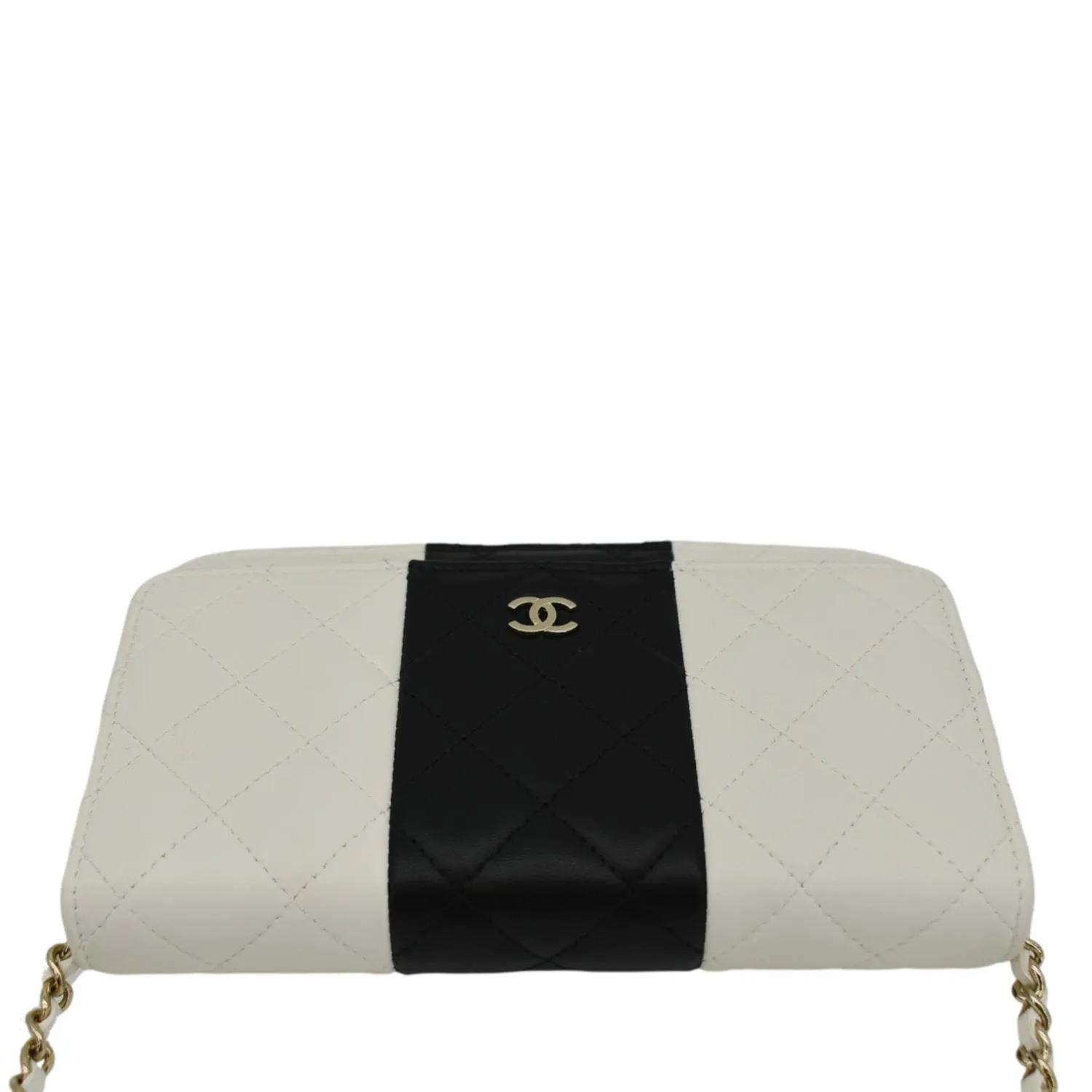 CHANEL WOC Quilted Leather Crossbody Bag White