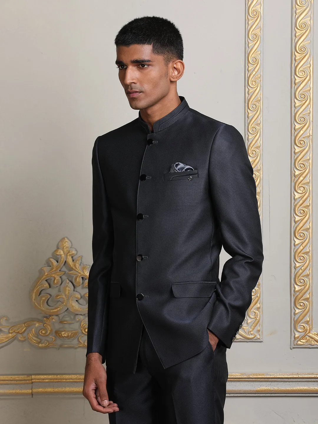 Charcoal Grey Mens Imported Designer Jodhpuri