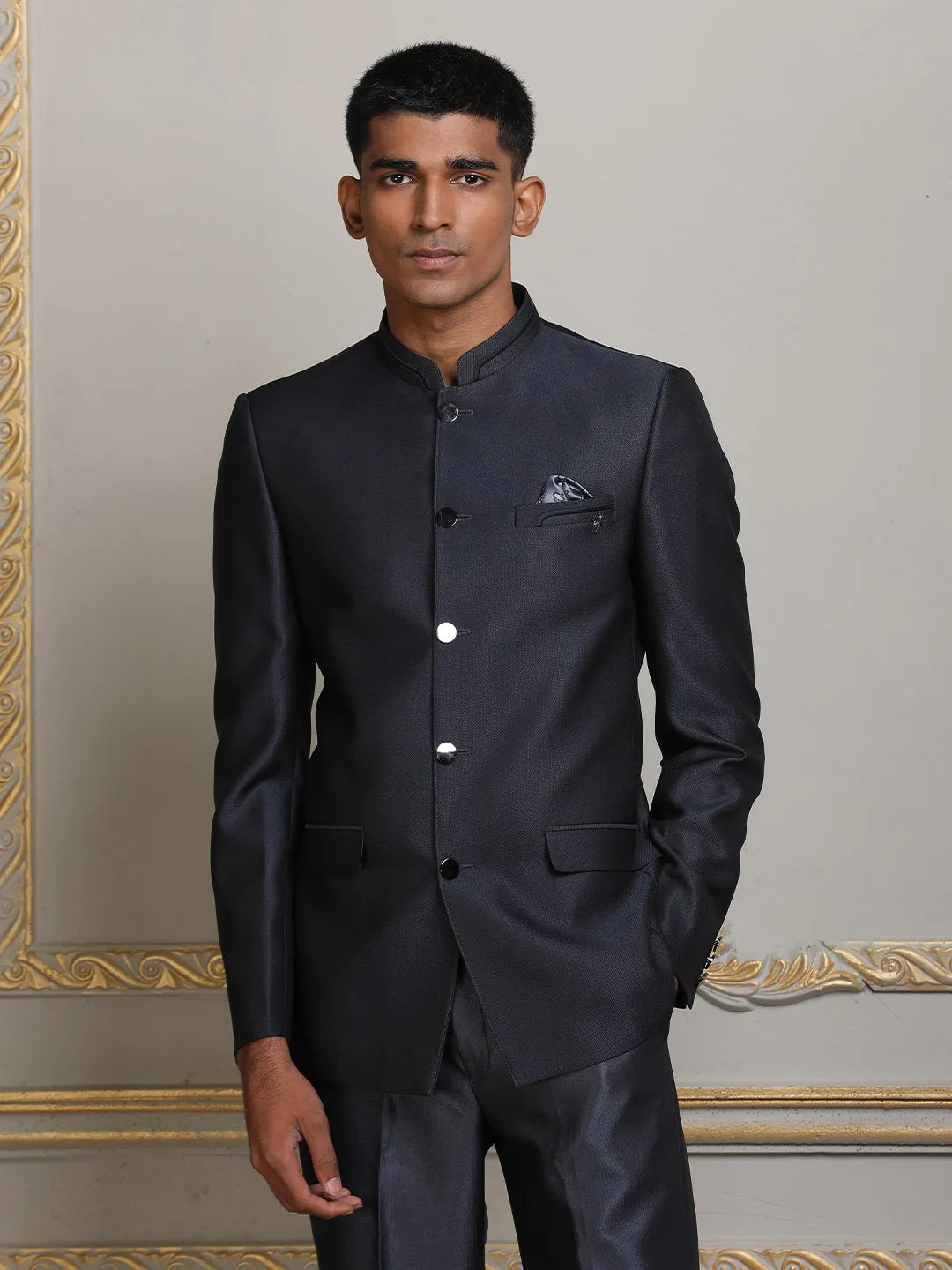 Charcoal Grey Mens Imported Designer Jodhpuri