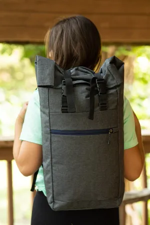 Charcoal Roll Top Duffel Backpack