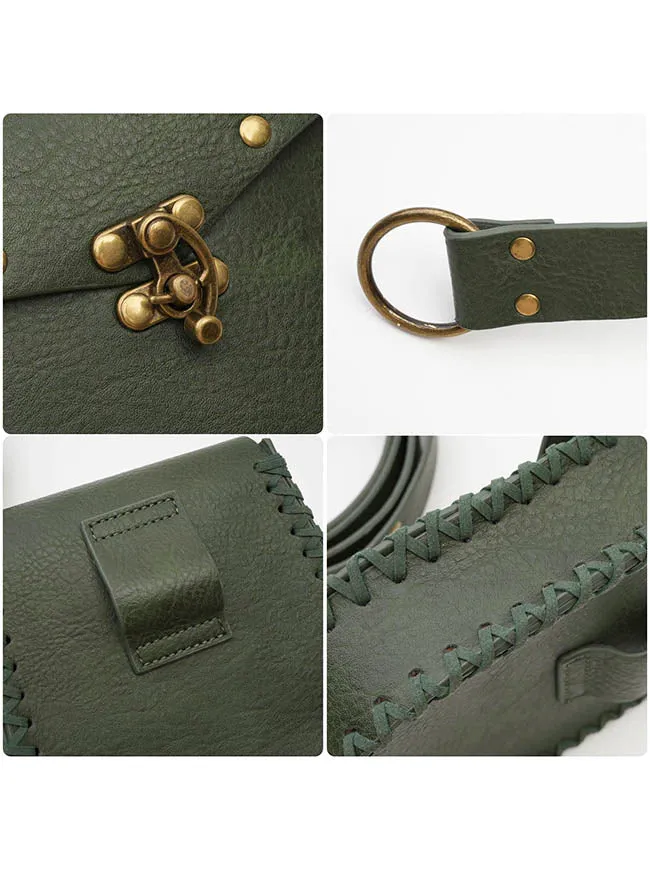 Charmian Unisex Renaissance Medieval Functional Leather Belt with Waist Bag Pouch