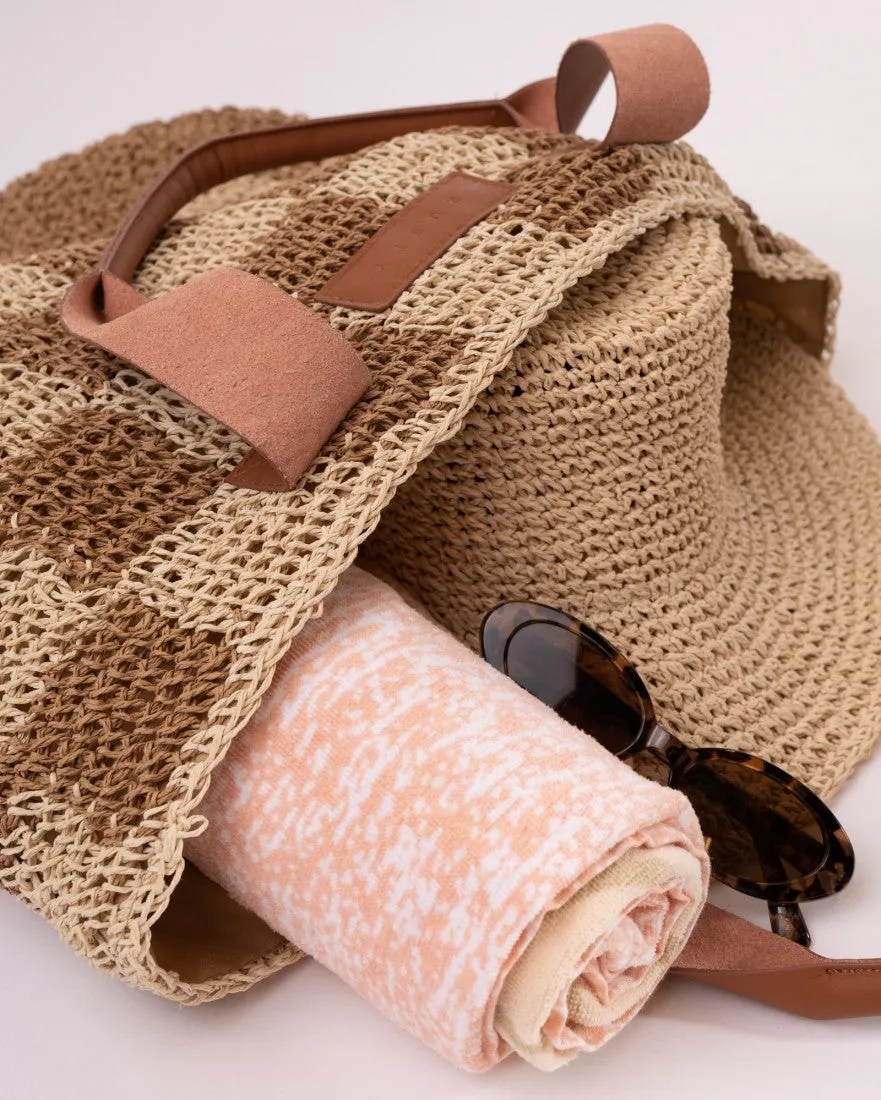 Checkmate Straw Beach Bag