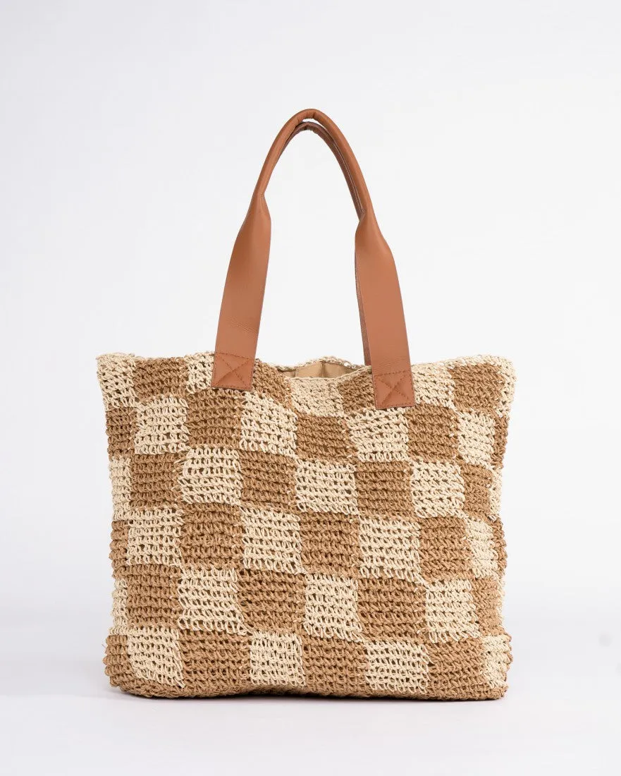 Checkmate Straw Beach Bag