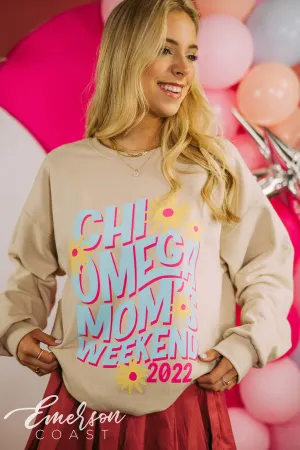 Chi Omega Floral Moms Weekend Sweatshirt