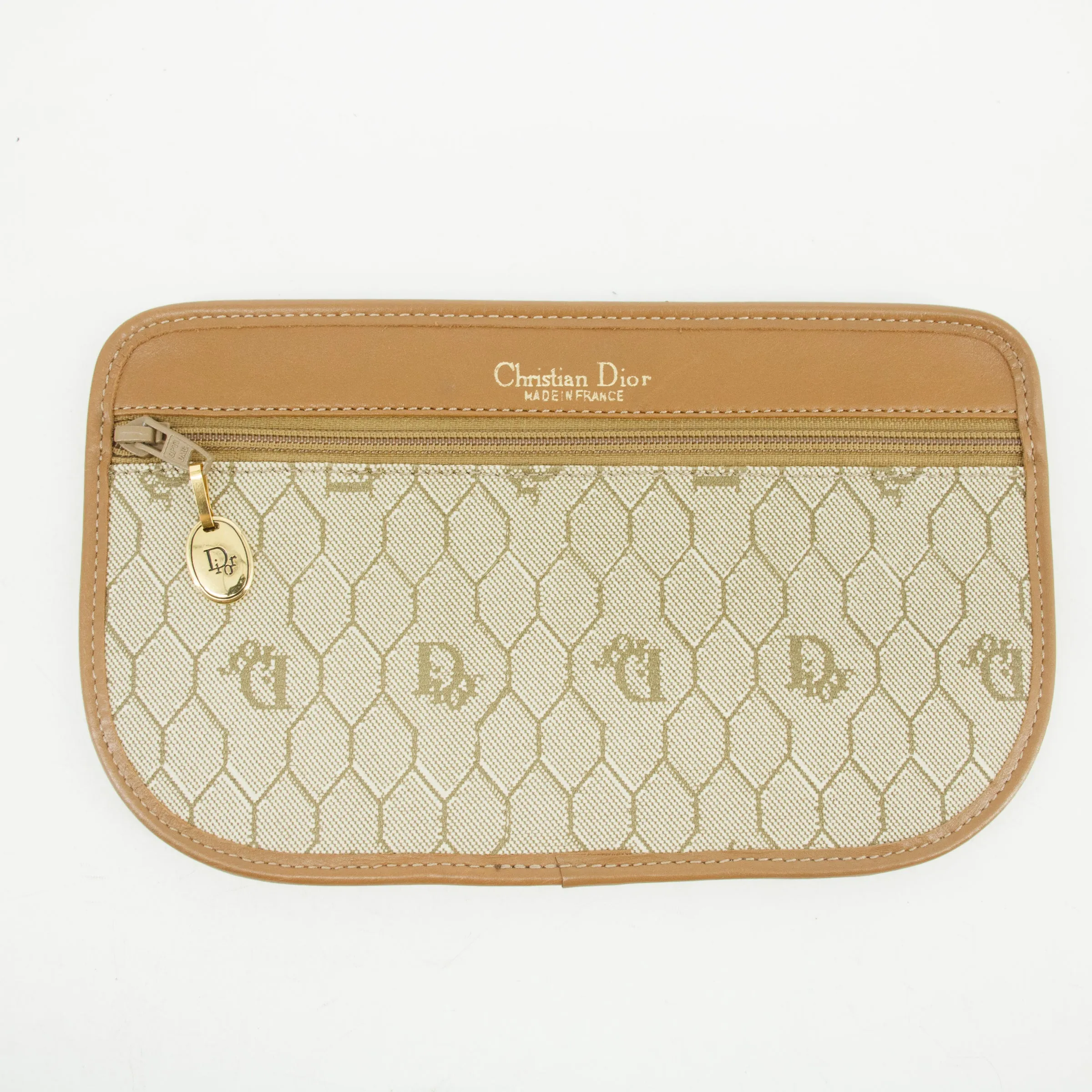 Christian Dior Beige Honeycomb Crossbody Bag PVC #3315