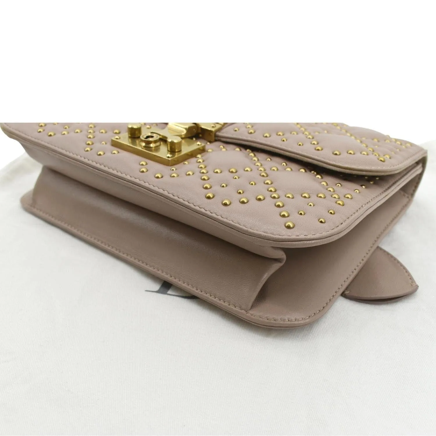 Christian Dior Dioraddict Studded Leather Crossbody Bag Light Pink