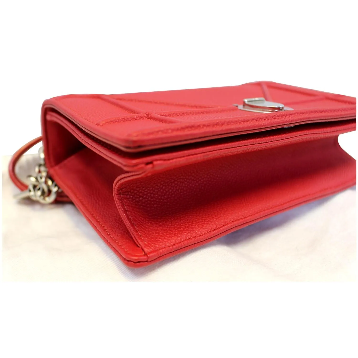 CHRISTIAN DIOR Diorama Flap Red Grained Leather Small Shoulder Bag - Last Call