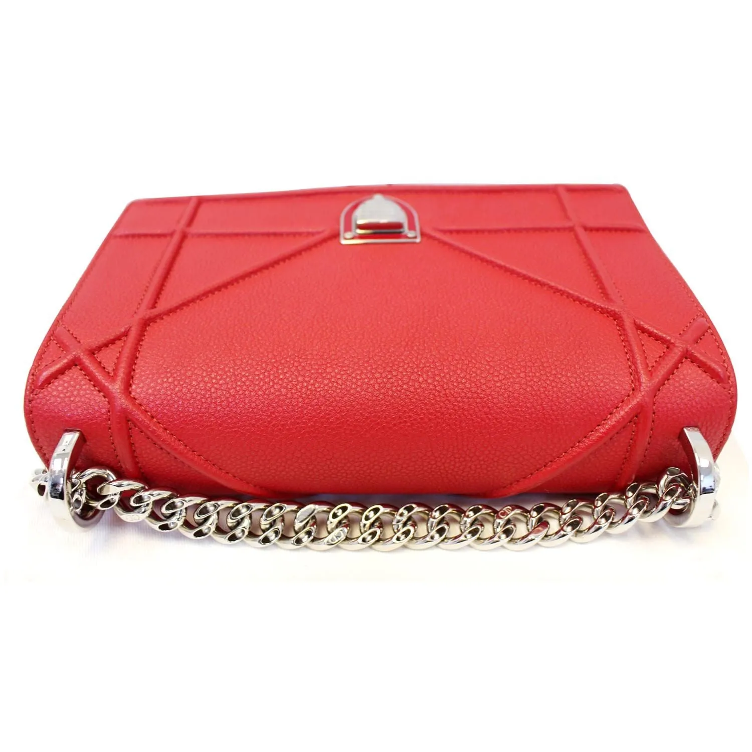 CHRISTIAN DIOR Diorama Flap Red Grained Leather Small Shoulder Bag - Last Call