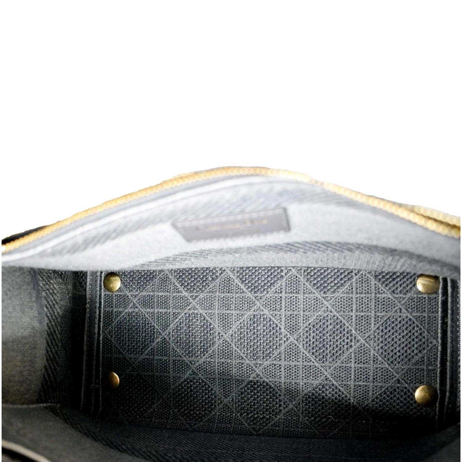 CHRISTIAN DIOR Lady D-Lite Embroidered Canvas Crossbody Bag Denim Blue