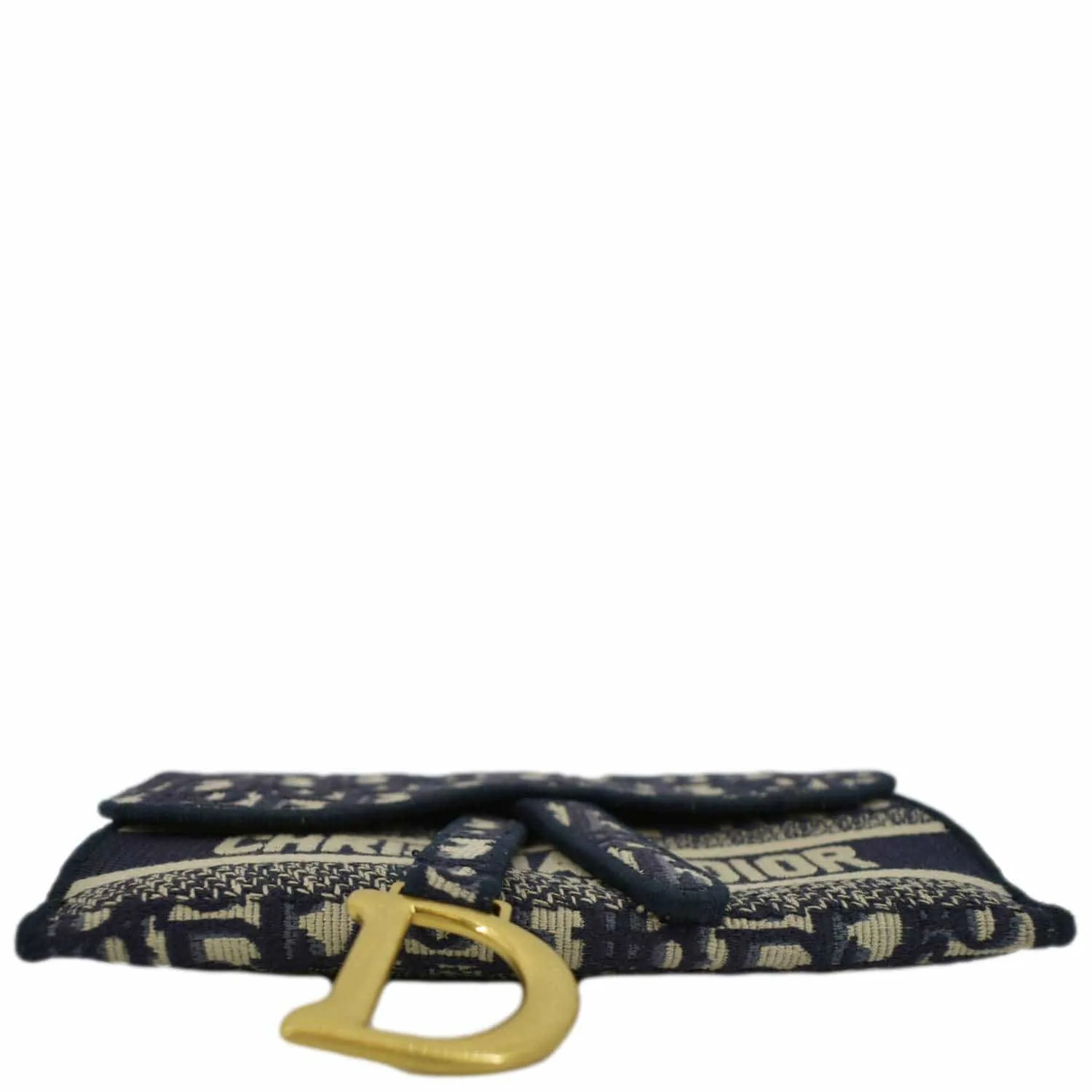 CHRISTIAN DIOR Saddle Oblique Canvas Belt Bag Navy Blue