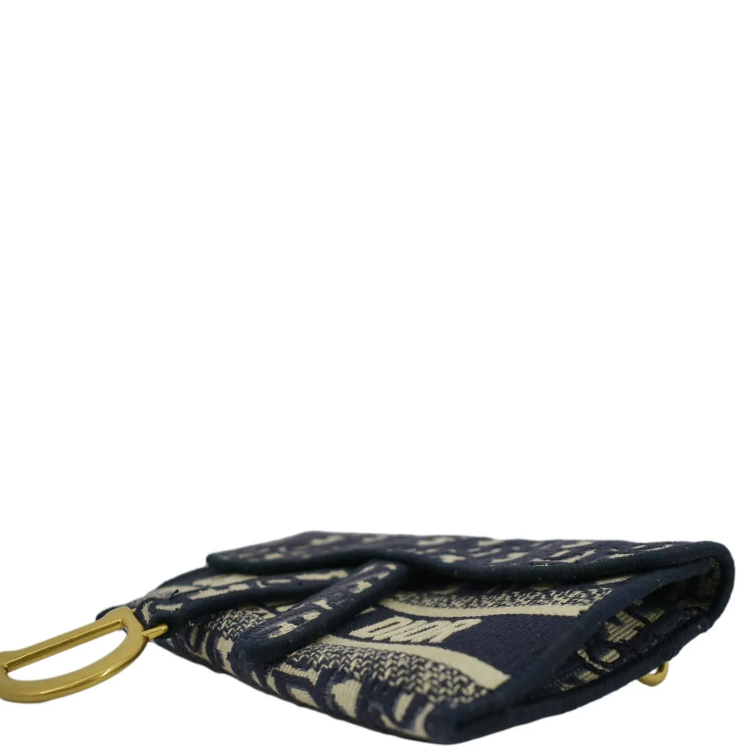CHRISTIAN DIOR Saddle Oblique Canvas Belt Bag Navy Blue