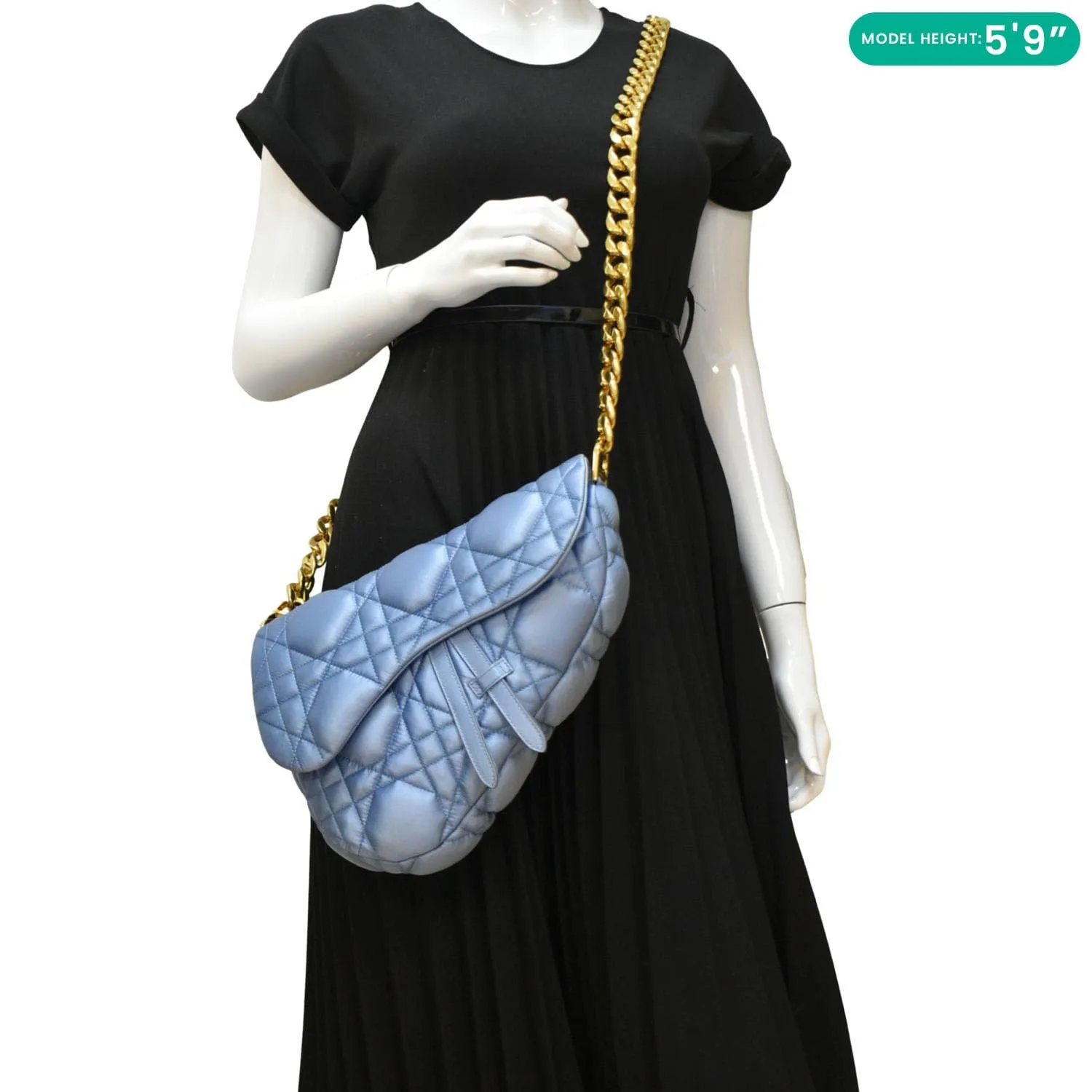 CHRISTIAN DIOR x ERL Micro Venice Saddle Nylon Crossbody Bag Light Blue