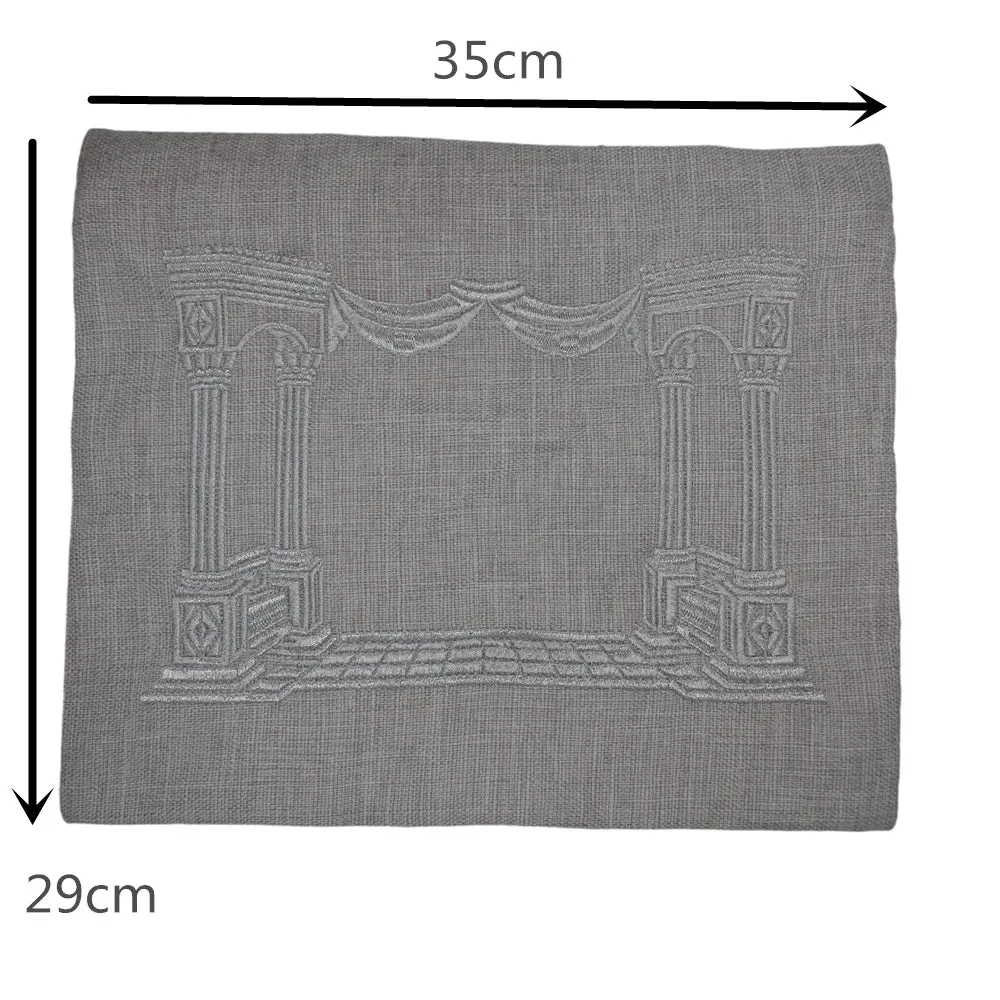 Church Utensils Judaica Linen Tefillin Bag For Tallit With House Desin Embroidery