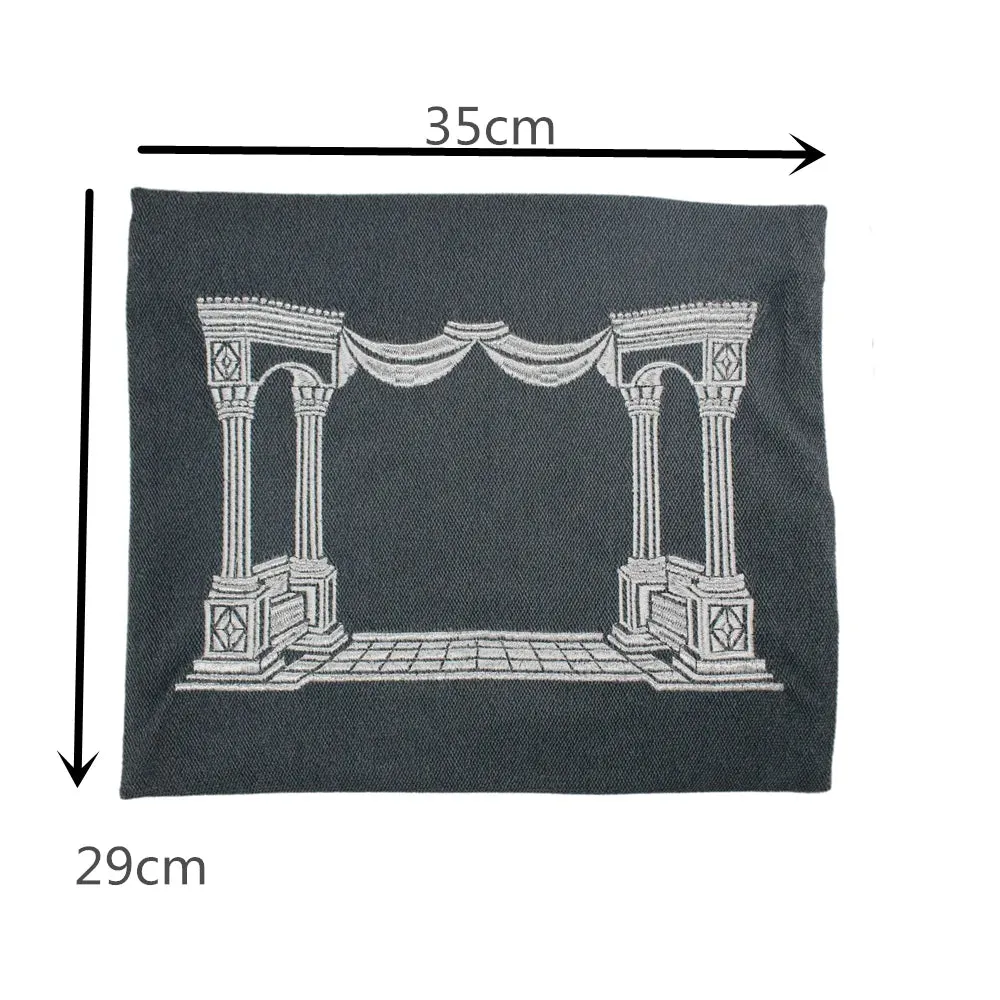 Church Utensils Judaica Linen Tefillin Bag For Tallit With House Desin Embroidery