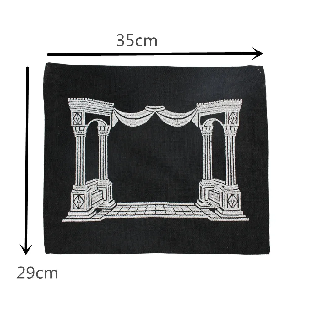 Church Utensils Judaica Linen Tefillin Bag For Tallit With House Desin Embroidery