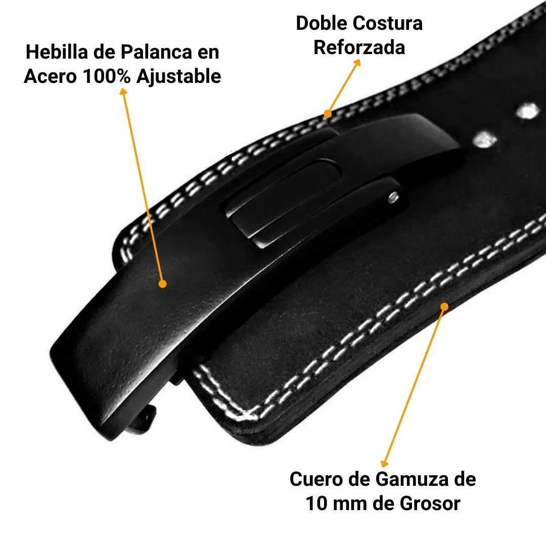 CINTURÓN PARA GYM LEVER BELT 10MM - WHITE CAMU