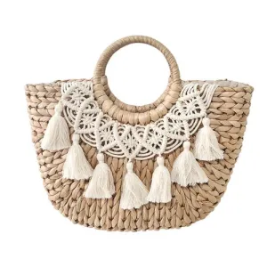 COCO - Boho Grass Woven Handbag - New
