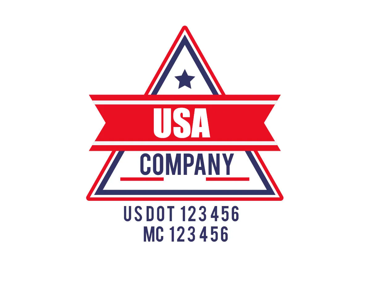 Company American  Truck Door Decal (USDOT), 2 Pack