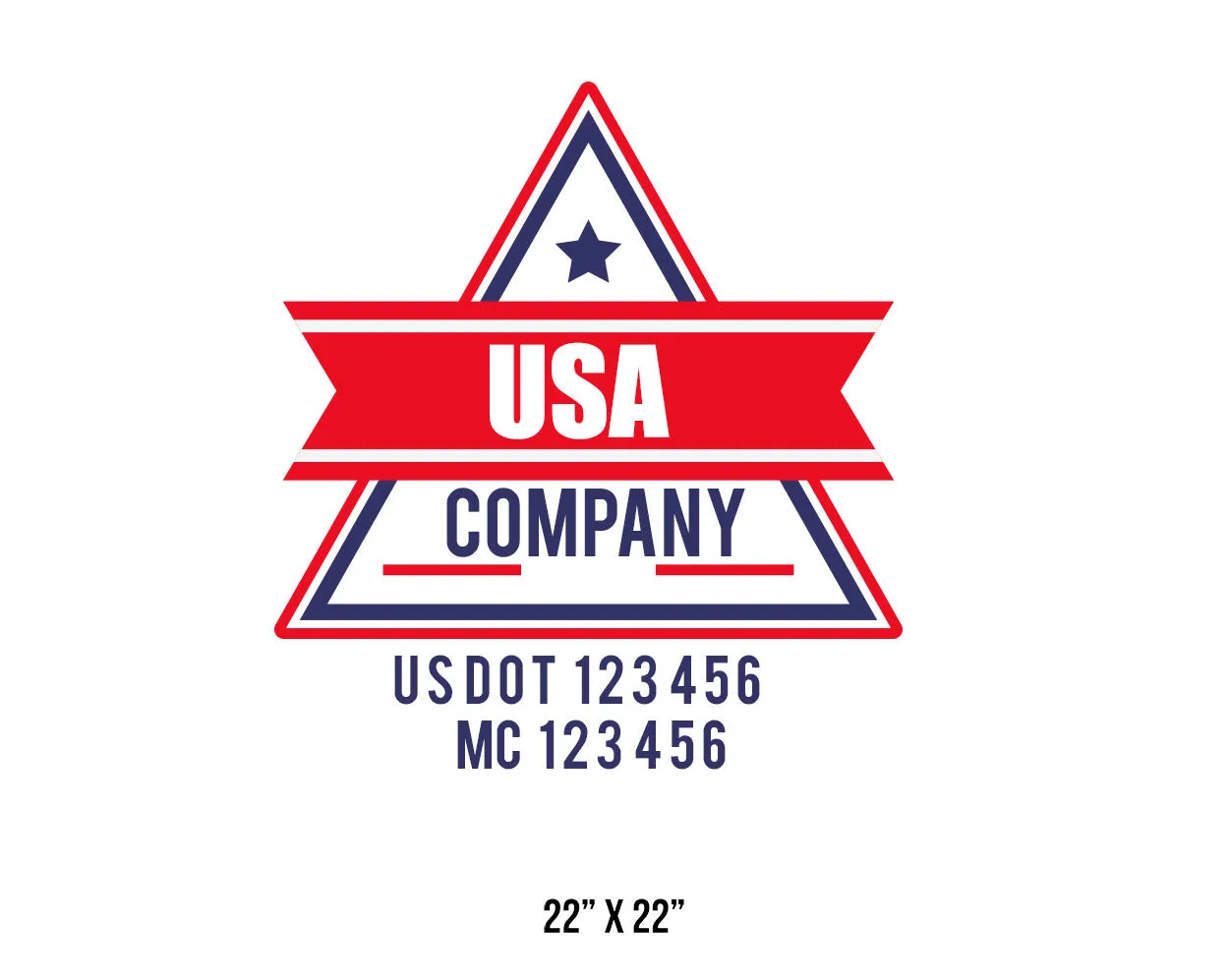 Company American  Truck Door Decal (USDOT), 2 Pack