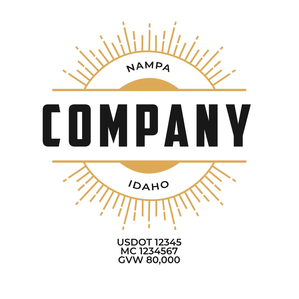 Company Name Truck Door Decal (USDOT), 2 Pack