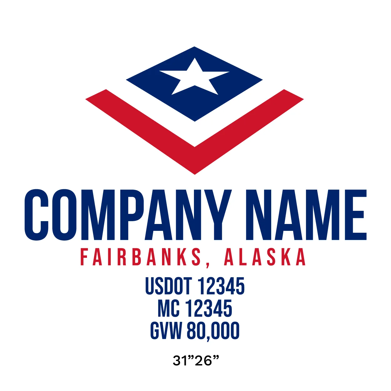 Company Name Truck Door Decal (USDOT), 2 Pack