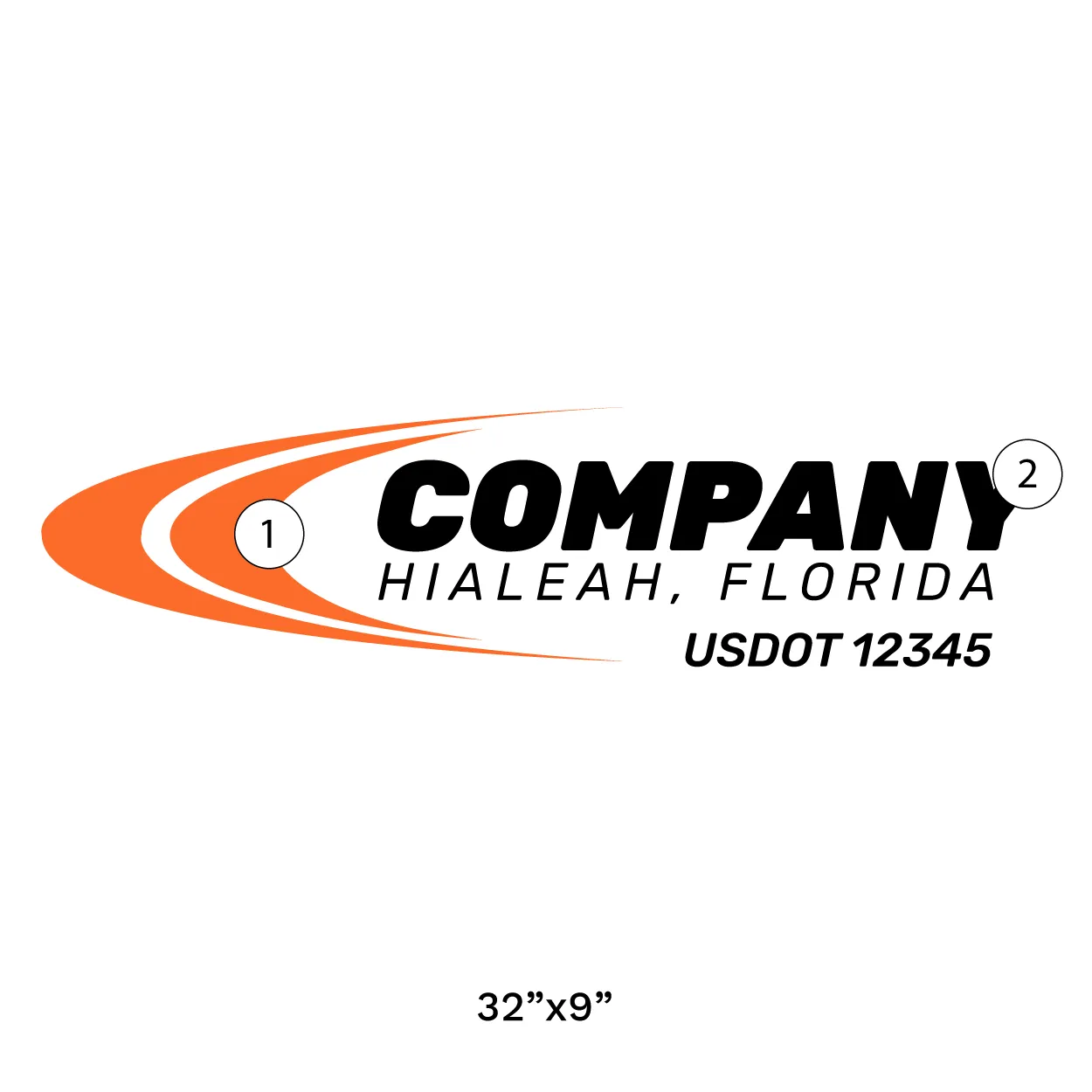 Company Name Truck Door Decal (USDOT), 2 Pack