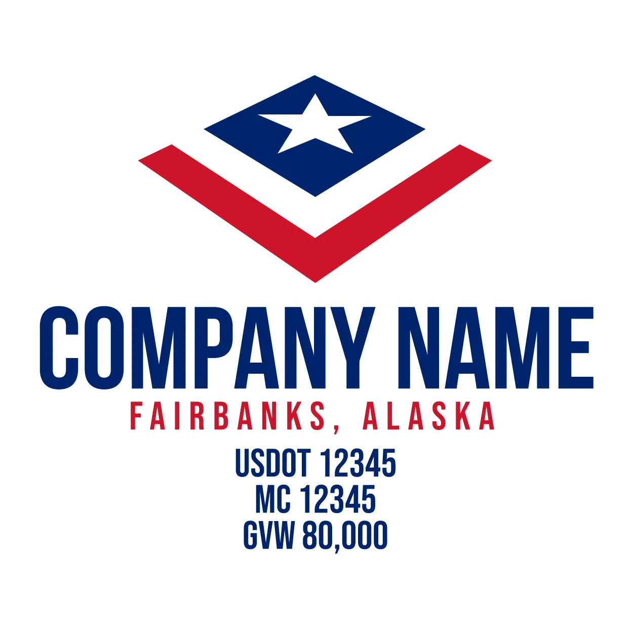 Company Name Truck Door Decal (USDOT), 2 Pack