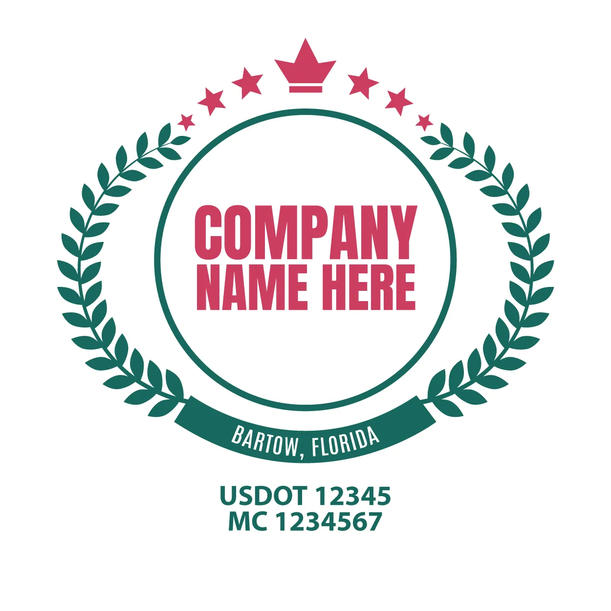 Company Name Truck Door Decal (USDOT), 2 Pack