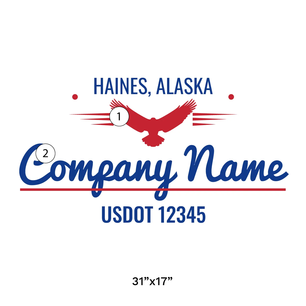 Company Name Truck Door Decal (USDOT), 2 Pack