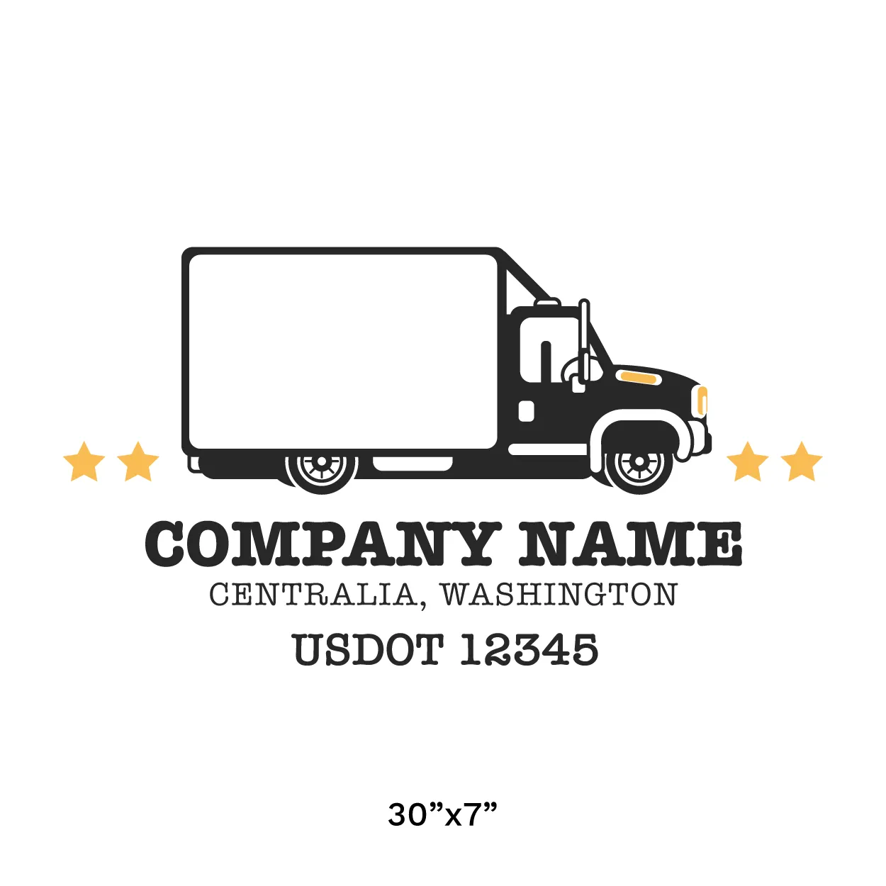Company Name Truck Door Decal (USDOT), 2 Pack