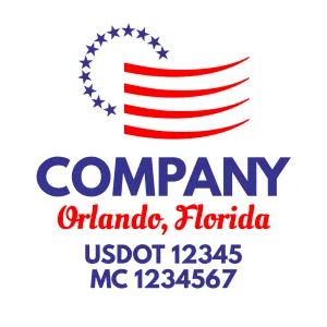 Company Name Truck Door Decal (USDOT), 2 Pack
