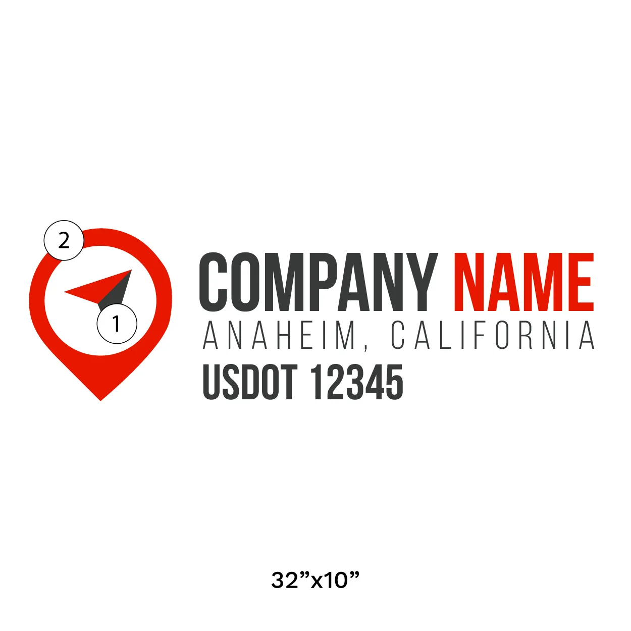 Company Name Truck Door Decal (USDOT), 2 Pack