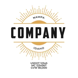 Company Name Truck Door Decal (USDOT), 2 Pack