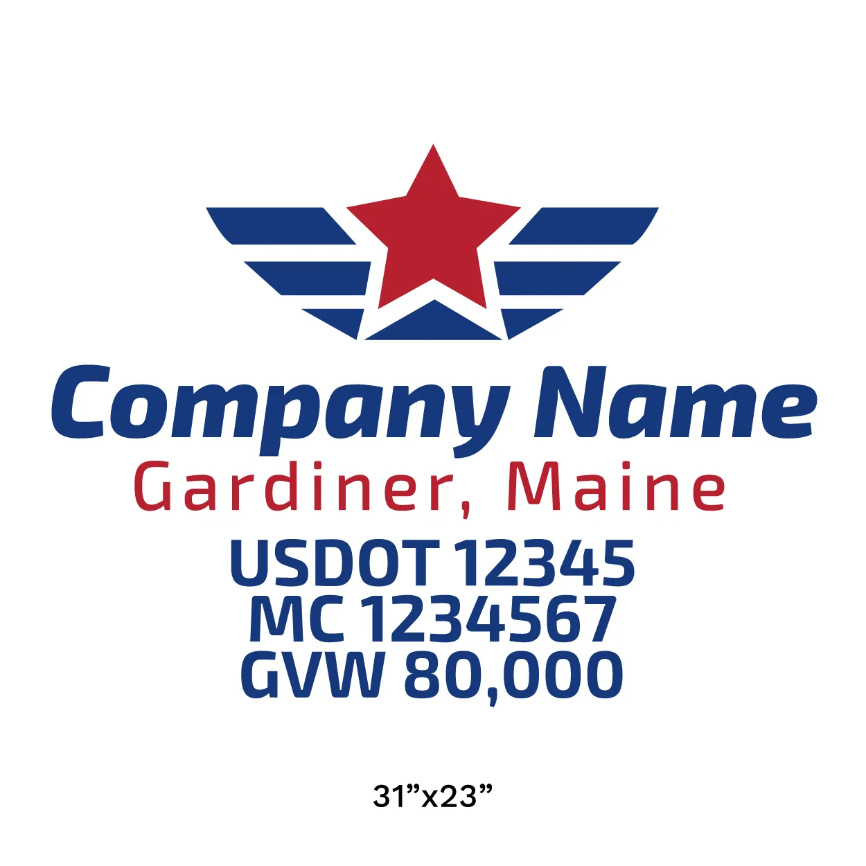 Company Name Truck Door Decal (USDOT), 2 Pack