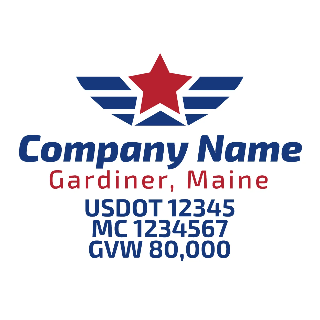 Company Name Truck Door Decal (USDOT), 2 Pack