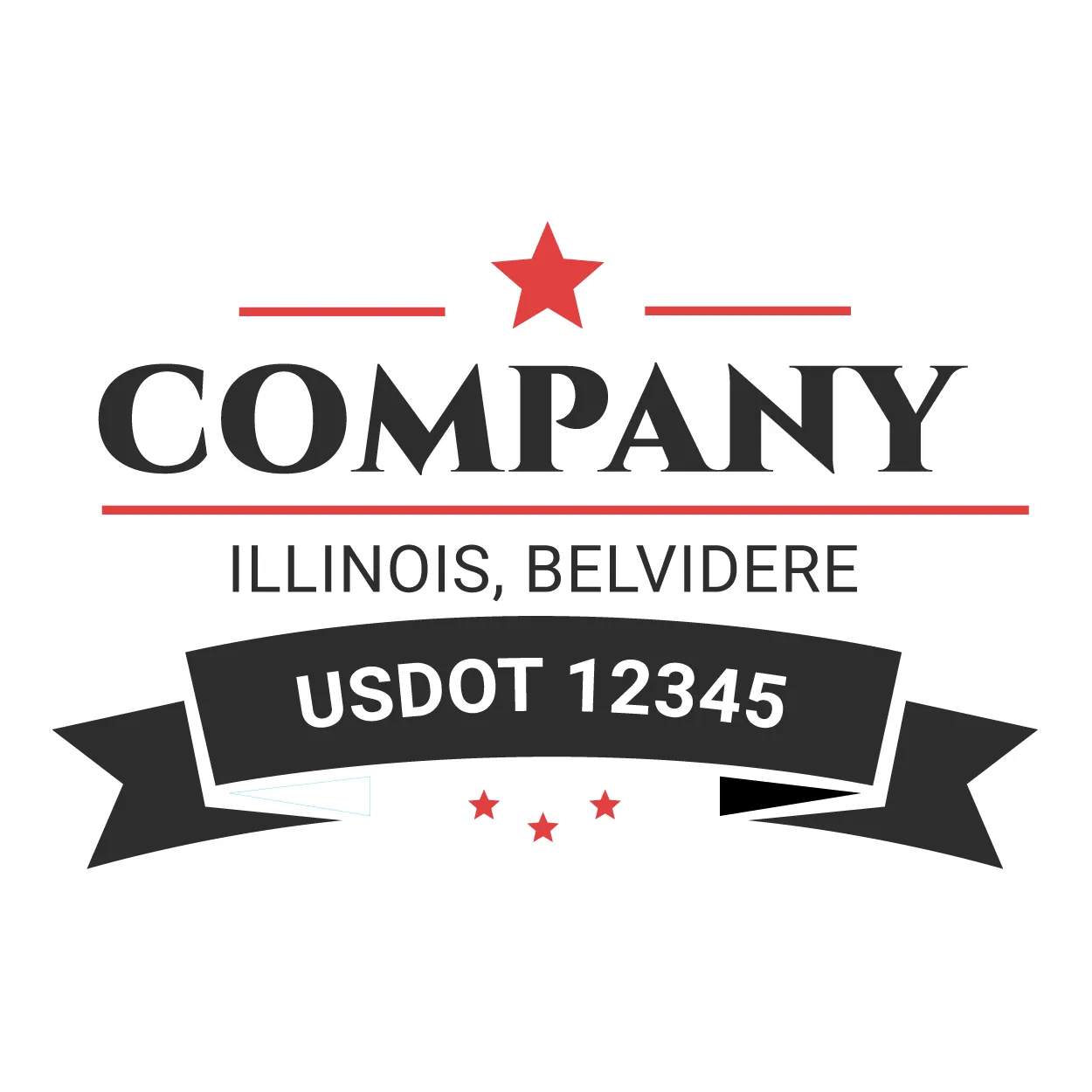 Company Name Truck Door Decal (USDOT), 2 Pack