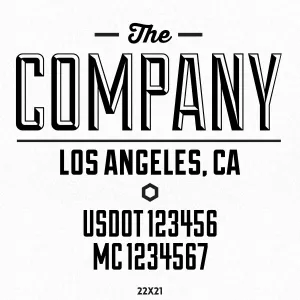 Company Truck Lettering With Location, US DOT & MC Decal Sticker, 2 Pack