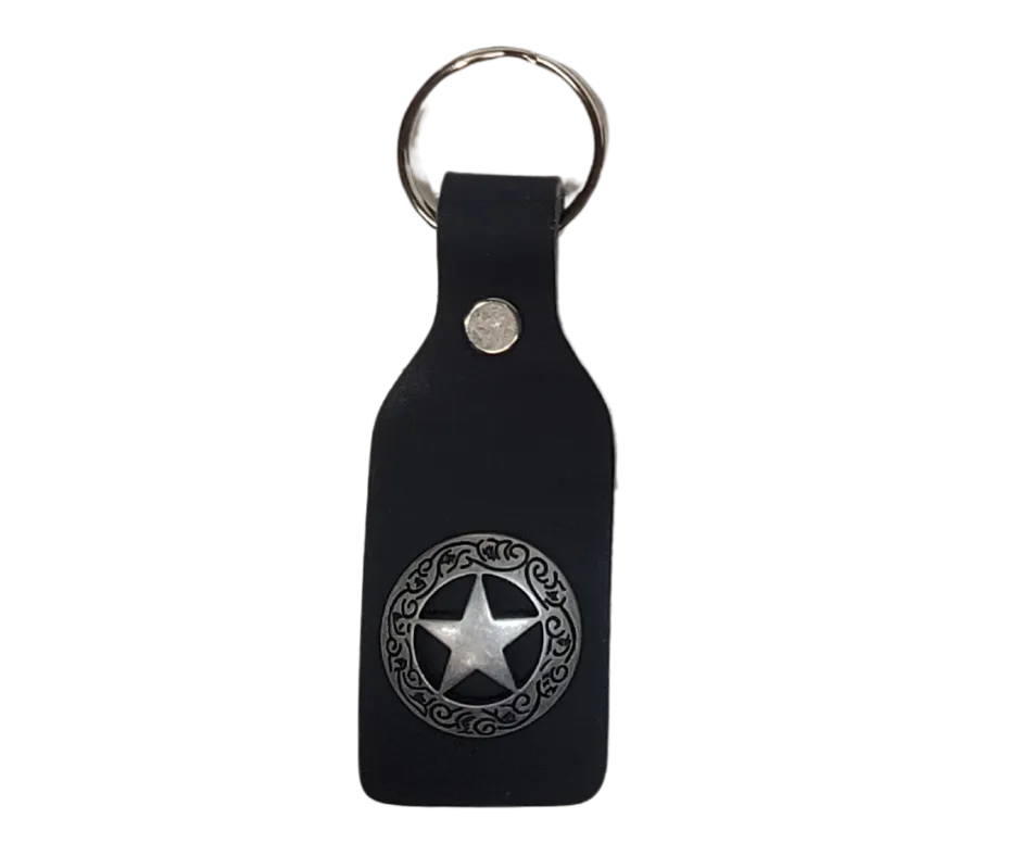 Concho Leather Key Fob