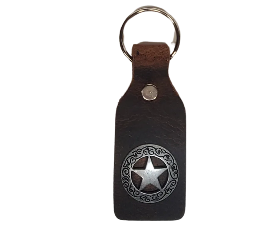 Concho Leather Key Fob