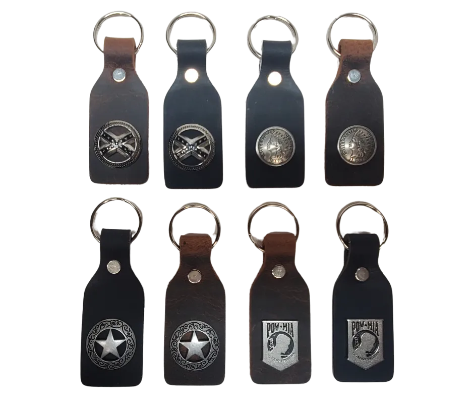 Concho Leather Key Fob
