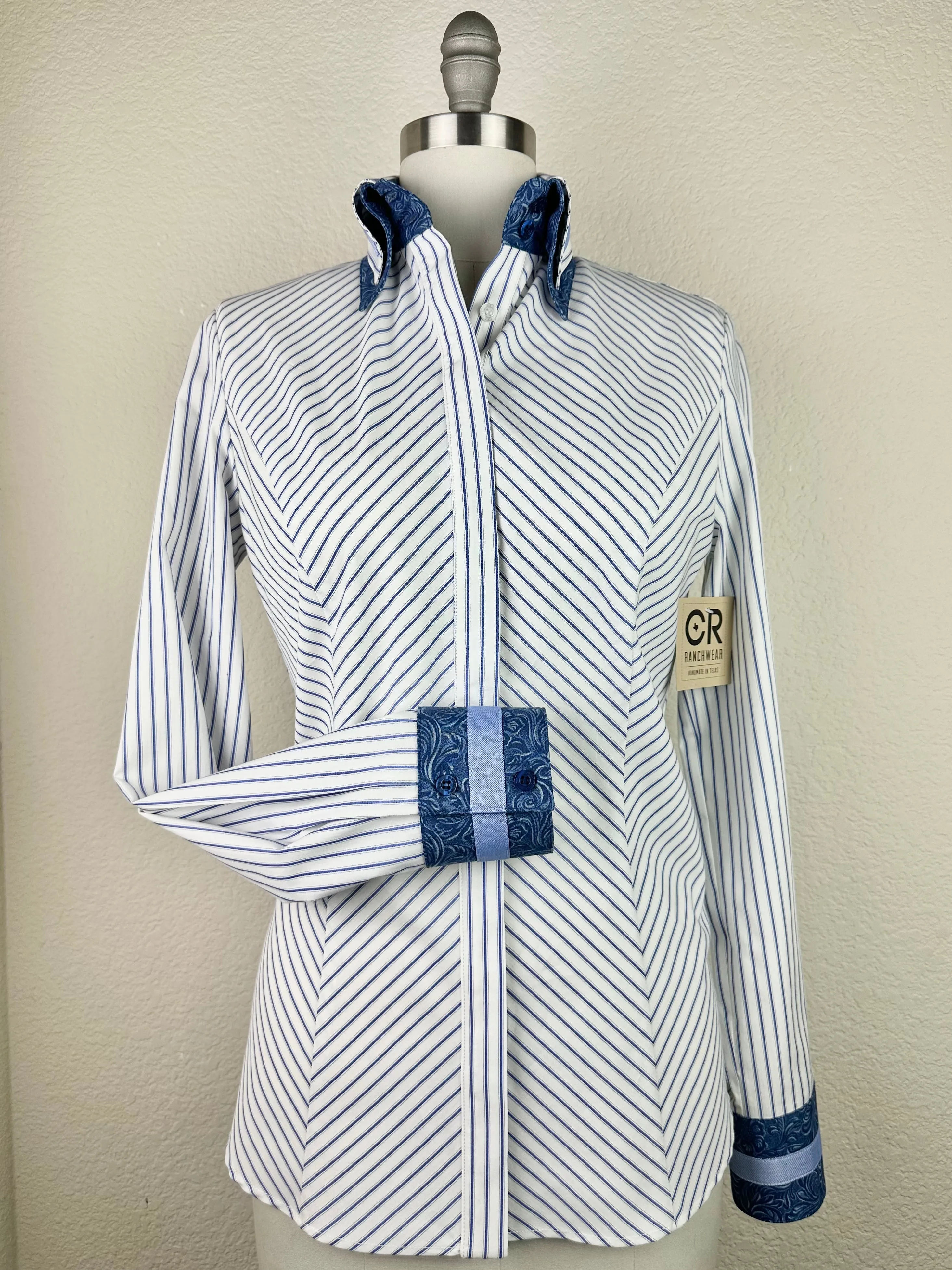 CR Statement Blue and White Pinstripe - FINAL SALE