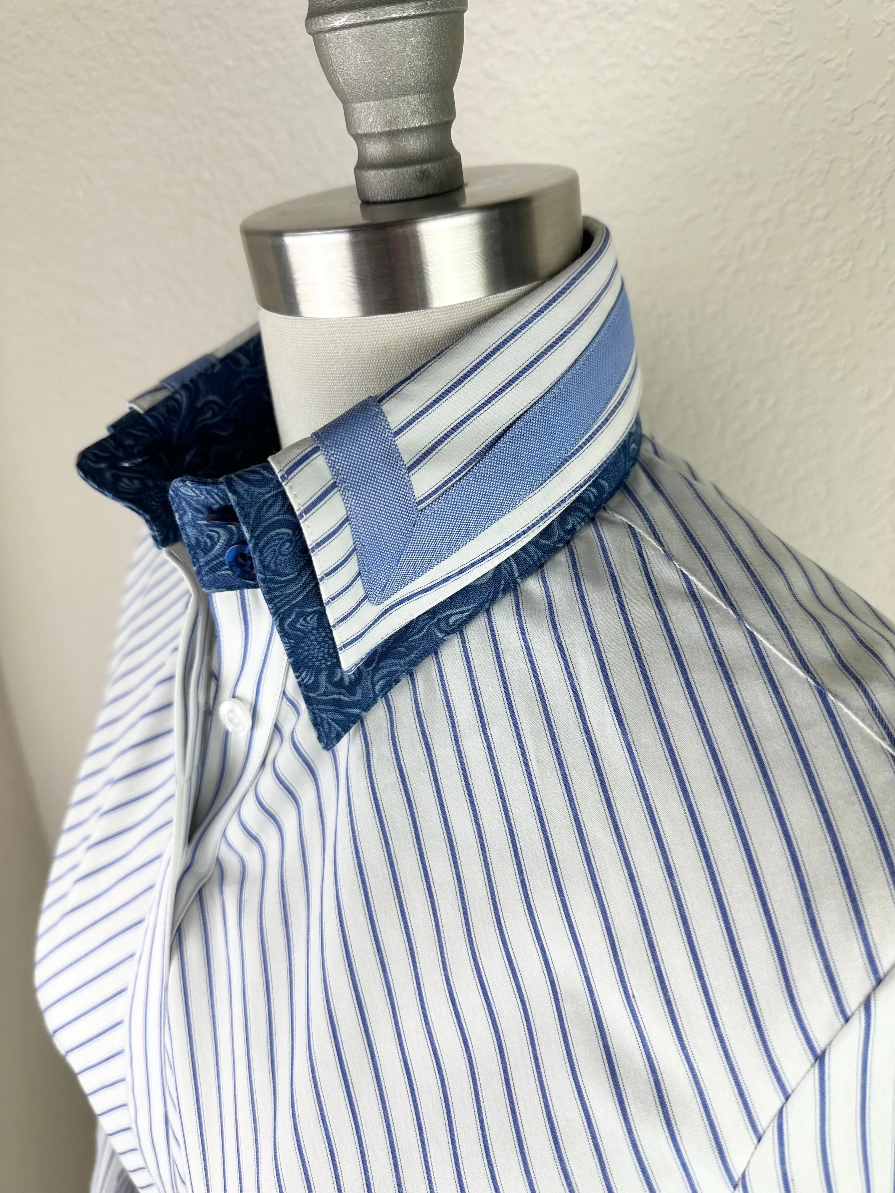 CR Statement Blue and White Pinstripe - FINAL SALE